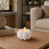 Ryflowana Dynia Świecznik Ozdoba Jesienna Do Domu LED Tealight
